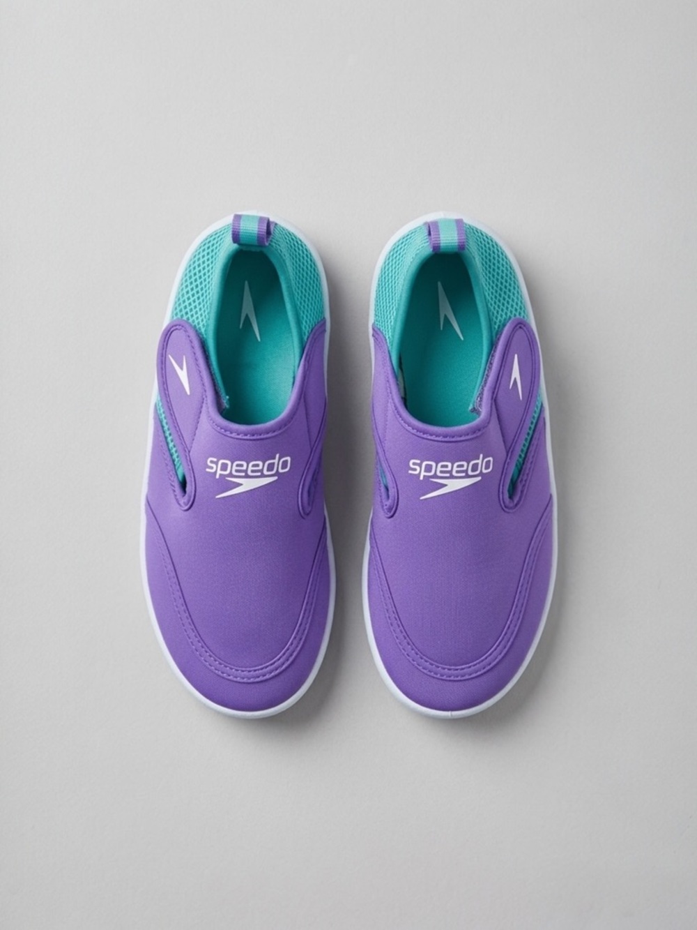 Speedo Kids Surfwalker Purple Teal Slip On Aqua Water Shoes Beach Pool Sz Medium